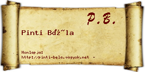 Pinti Béla névjegykártya