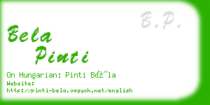 bela pinti business card